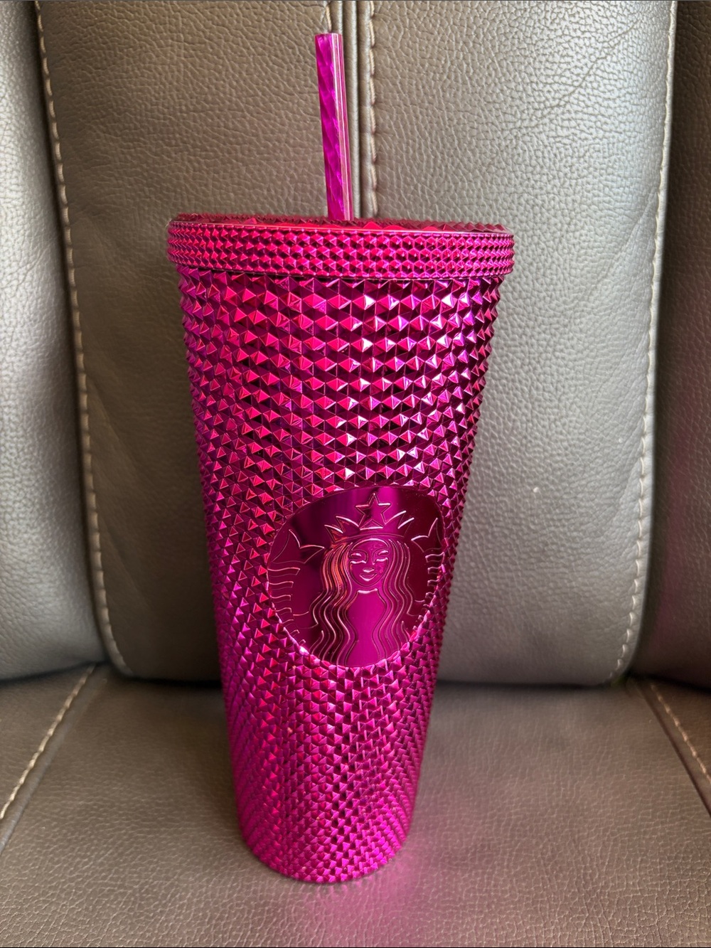 Starbucks Hot Pink Studded Tumbler with Straw